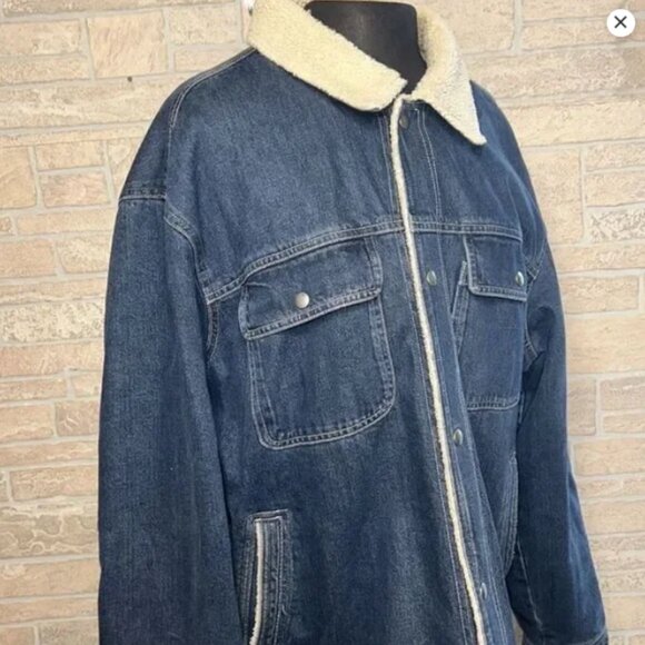 Eddie Bauer Sherpa Lined Jean Jacket Men's Size XL - Picture 4 of 11